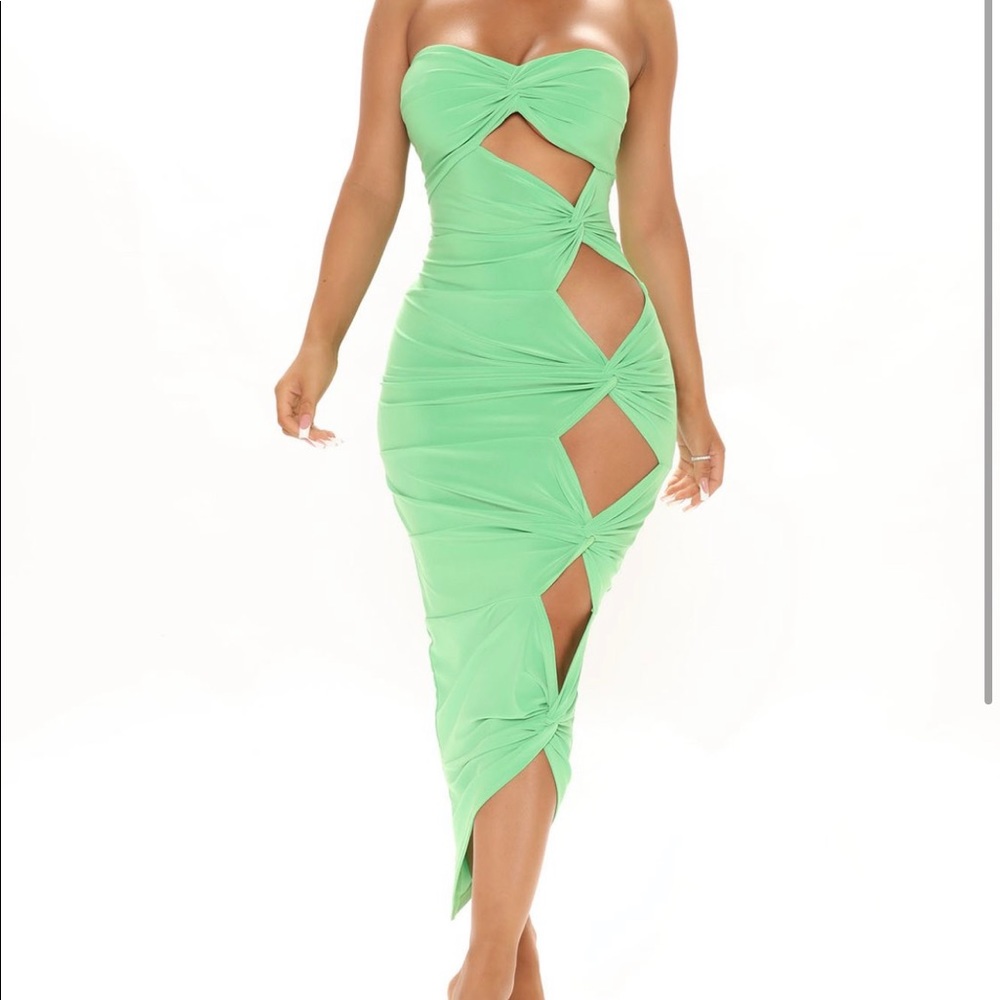 Going Crazy For You Green Fashion Nova Midi Dress